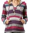 Roxy Womens "Lime Ice" Flannel Hoodie Sweater Jacket Pink Gray 474727-HEA