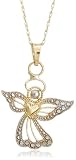 10k Two-Tone Gold Filigree Angel Pendant, 18