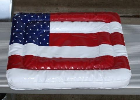 PocketSeat Inflatable Seat Cushion, USA Flag, Sit on a Cushion of Air, 4th of July, Durable .25mm PVC Folds to fit in Pocket, Purse or Backpack