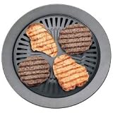 Lawn & Patio - INDOOR SMOKELESS LOW FAT STOVE TOP HOT PLATE GRIDDLE PAN. CAMPING CARAVAN BBQ
