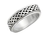 Ladies 6.75mm Fancy Wedding Band in 14K White Gold