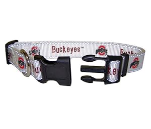 Pet Goods Small Collegiate  5/8-Inch by 10-Inch - 14-Inch  Dog Collar, Ohio State University