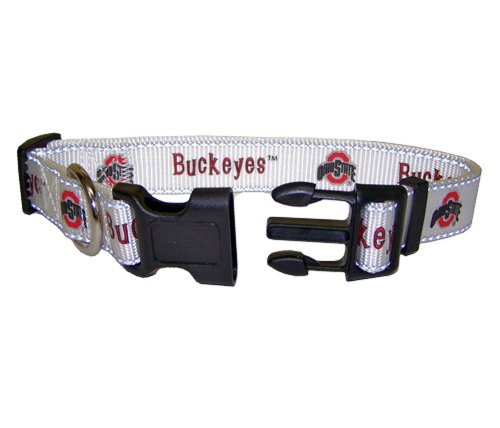 Pet Goods Small Collegiate  5/8-Inch by 10-Inch - 14-Inch  Dog Collar, Ohio State University