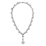 Cubic Zirconia Wedding Bridal Silver Necklace Fashion Jewelry