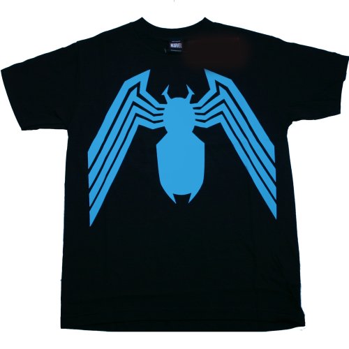  MARVEL COMICS "SPIDERMAN: NEON BLUE LEGGS" Black Cotton Tee Licensed