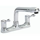 Chrome 3 inch Lever Dualflow Deck Kitchen Sink Mixer Tap