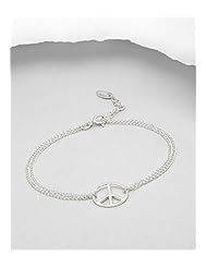 Peace Symbol Bracelet In 92.5 Sterling Silver