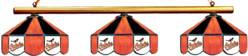 Baltimore Orioles Pool Table Light - Stained Glass Shades