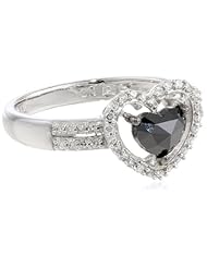 14K White Gold Black and White Diamond Ring (1 cttw GH, Color, I1-I2 Clarity), Size 7