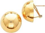 14K Gold Half Ball Earrings Jewelry
