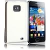 Genuine Leather Ultra Slim Flip Case White For SAMSUNG GALAXY S2 S-II i9100 Mobile Phone with FREE 2 x Clear Screen Protector