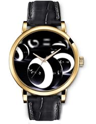 SPRAWL Aanalog Fashion Series Gold Ladies Watches of Genuine Black Leather Strap,Unique Wrist Watch for Women Girls Designed with Balls with white wheels