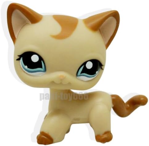 Littlest Pet Shop RARE Brown Short Hair Cat Kitty Blue Eyes LPS Toy #1024