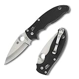 Spyderco Manix 2 G-10 Plain Edge Knife, Black