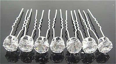 Moeni Bridal Bridesmaid Wedding Prom Big Clear Rhinestone Crystal Hair Styling U Pins -10 Pins in the Box