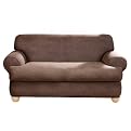 Sure Fit Stretch Leather 2-pc. T-Cushion Loveseat Slipcover - Brown