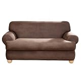 Sure Fit Stretch Leather 2-pc. T-Cushion Loveseat Slipcover - Brown