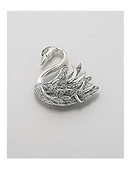 Swan Marcasite Brooch In 92.5 Sterling Silver