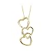 14K Yellow Gold 1/5 ct. ''Created Moissanite Heart Pendant with Chain - 18