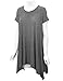 Made by Johnny MBJ WT1110 Womens Short Sleeve Side Panel Loose Fit Tunic Top XL Heather_Charcoal
