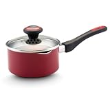 Farberware 21448 High Performance Dishwasher Safe Nonstick Cookware 1-Quart Straining Saucepan Red Discount