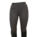 Damen Vollbesatz Reithose Karo braun/blau