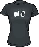 got 51? Women's Tee Shirt Medium-White/Red Babydoll