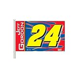 Jeff Gordon #24 Car Flag with Wall Bracket - Set of 2