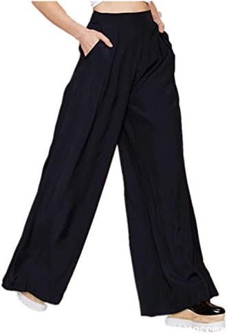 Haolicheng Women's Causal Wide Leg Loose Lounge Pants Black M