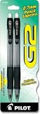 Pilot G2 Mechanical Pencils, 0.7mm HB Lead, Black/Clear Barrels, 2-Pack (31100)