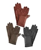 Womens Leather Driving Gloves - Fleece Lined - by ISOTONER