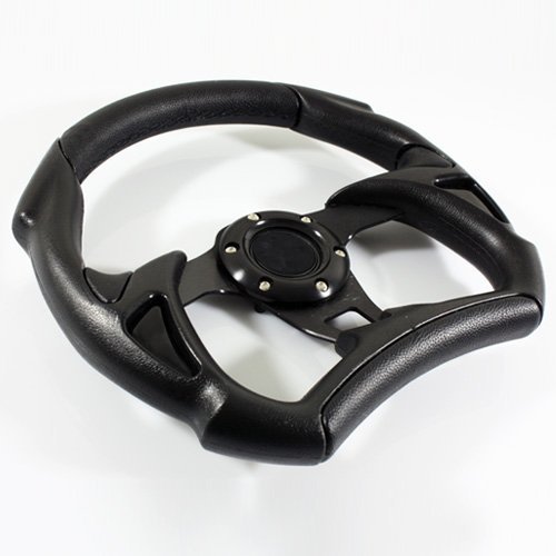 320mm F1 Style Racing Steering Wheel All Black PVC Leather