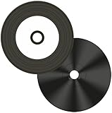 Digital-Vinyl =White Inkjet Hub= Diamond Black Record Surface 52X CD-R's 100-Pak