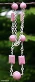 Rhodonite long necklace, 'Lush Pink'