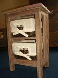 Reclaimed Pallet Wood 2 rattan drawers storage unit