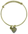 Juicy Couture Pave Puffed Heart Gold Bangle Bracelet