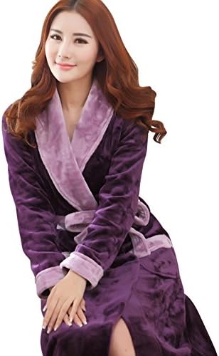 Dremart Womens Popular Flannel Pajamas Matching Couples Robe M Purple