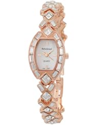 Andre Giroud Womens AG205139RGMP Rose-Tone Baguette Crystal Watch