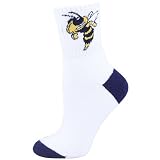 Georgia Tech Yellow Jackets White Ladies 9-11 Roll Socks