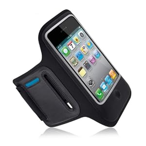 Belkin Workout Sport Armband for Apple iPhone 4 / iPhone 4G + Screen Protector + White Stereo Earbuds Earphones Combo