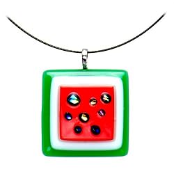 Watermelon Dichroic Glass Choker Necklace