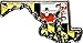 Maryland State Outline with Flag Design Hat Tac or Lapel Pin