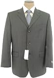 Jones NY Mens Single Breasted 3 Button Gray Pinstripe Wool Suit - Size 42S