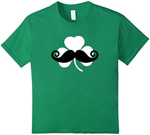 St. Patricks Day T-Shirt Mens and Boys Mustache Decoration - Kids 10 - Kelly Green