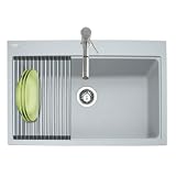 Mitrani Gino Granite Single Bowl Kitchen Sink Topmount/Undermount White 31.5 x 20.5