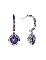 Balissima By Effy Collection Sterling Silver Amethyst and Pink Sapphire Earrings