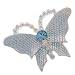 Slider Two-Hole Beads Light Blue Butterfly With Aquamarine Crystal (10 Beads)