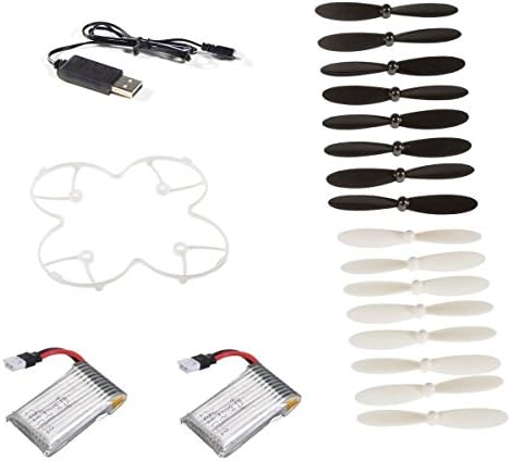 CRW Hubsan X4 H107D FPV Quadcopter Crash Pack Battery Guard Cover Protectors Propellers USB Charger