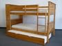 Mission Bookcase Twin over Twin Bunk Bed w Trundle