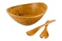 Totally Bamboo 3-Piece Set Euro Bamboo Salad Bowl with Servers